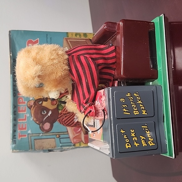 1950's battery operated Telephone Bear, with original box and great condition - Picture 3 of 4